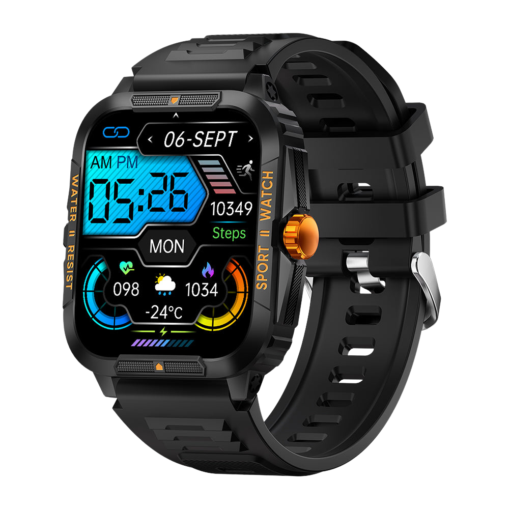Chytré hodinky COLMI P76 1,96" pro venkovní sporty a fitness, 3ATM, vodotěsné, oranžové