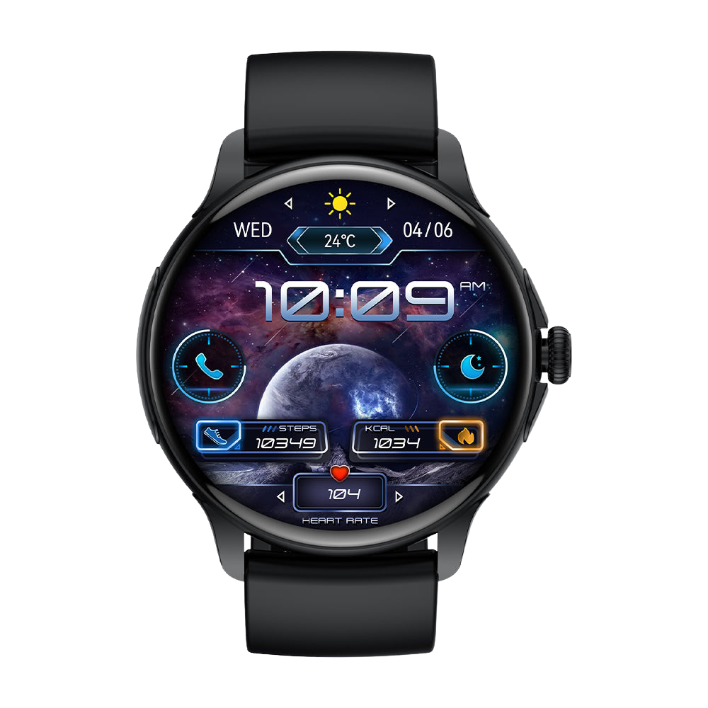 Chytré hodinky COLMI V72, elegantní AMOLED displej, sledování kondice, IP68, vodotěsnost, černá přední strana