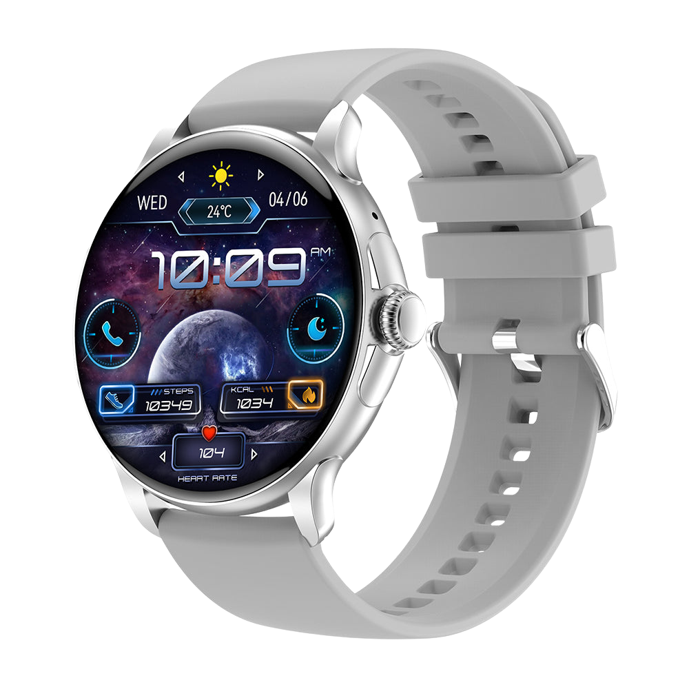 Chytré hodinky COLMI V72, elegantní AMOLED displej, sledování kondice, IP68, vodotěsné, stříbrné