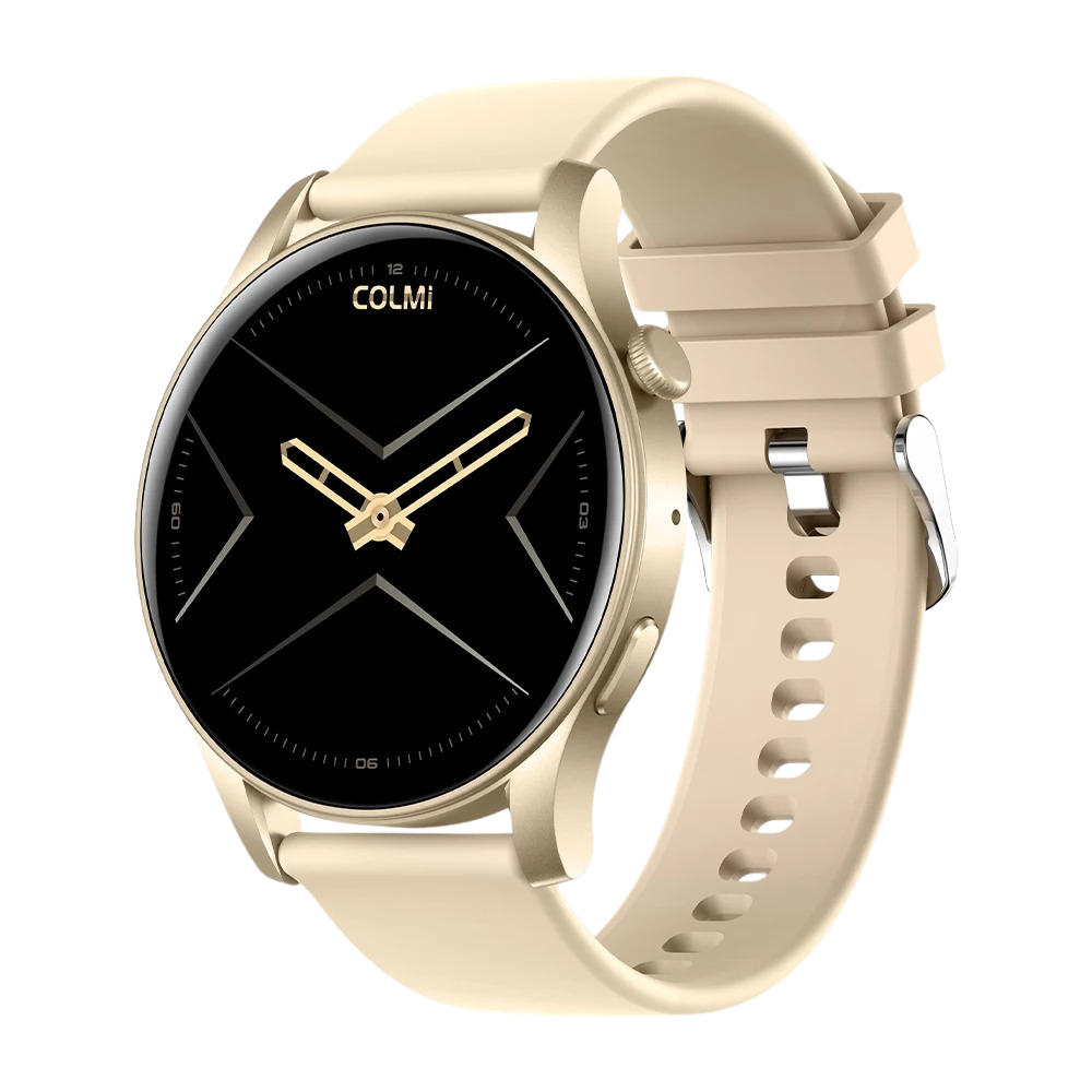 Chytré hodinky COLMI V73 Elegantní AMOLED displej, sledování kondice, vodotěsnost IP68, zlaté