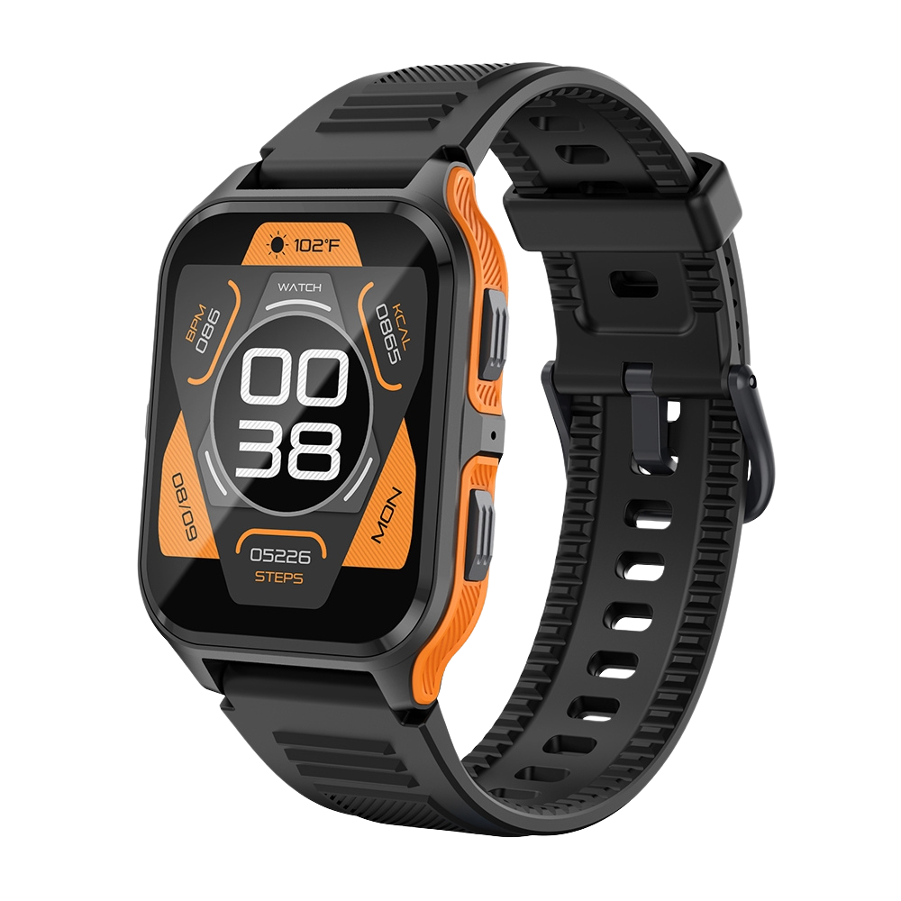 Chytré hodinky COLMI P73 s 1,9″ displejem, venkovním telefonováním, vodotěsné, IP68, černo-oranžové