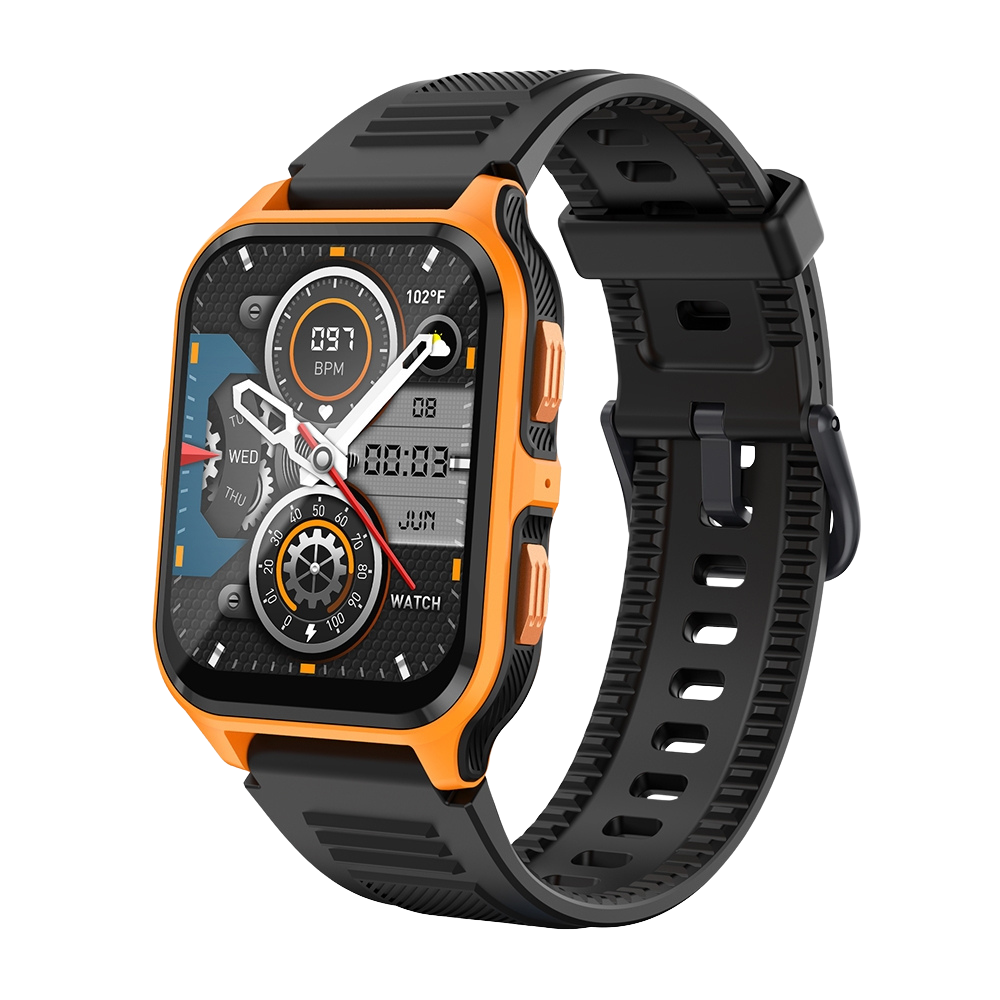 Chytré hodinky COLMI P73, 1,9″ displej, venkovní volání, vodotěsné, IP68, oranžovo-černé